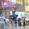 Author photo of Jordan Matter in Times Square by Samantha Siegel